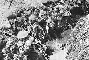 British soldiers in a trench