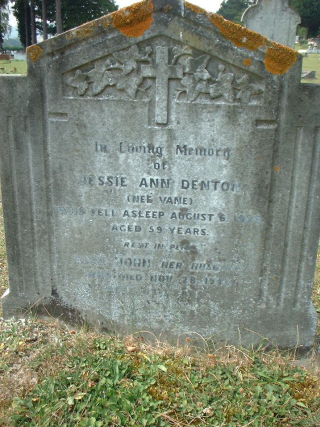 Grave of Jessie Ann Denton (Vane)